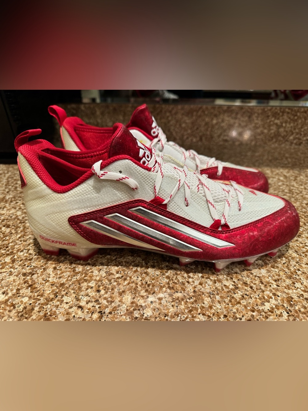 New Adidas Crazyquick Football Cleats White/Red Size 12